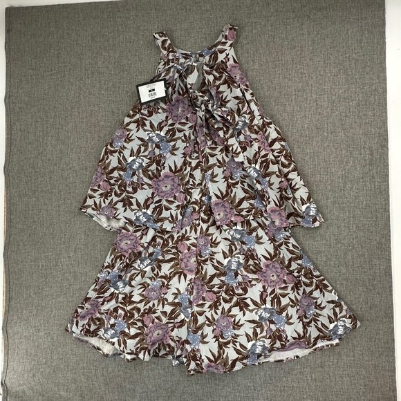 Love @ First Sight Floral Romper Medium Brand New Sleeveless Flowy Pleated Top P - Picture 10 of 15